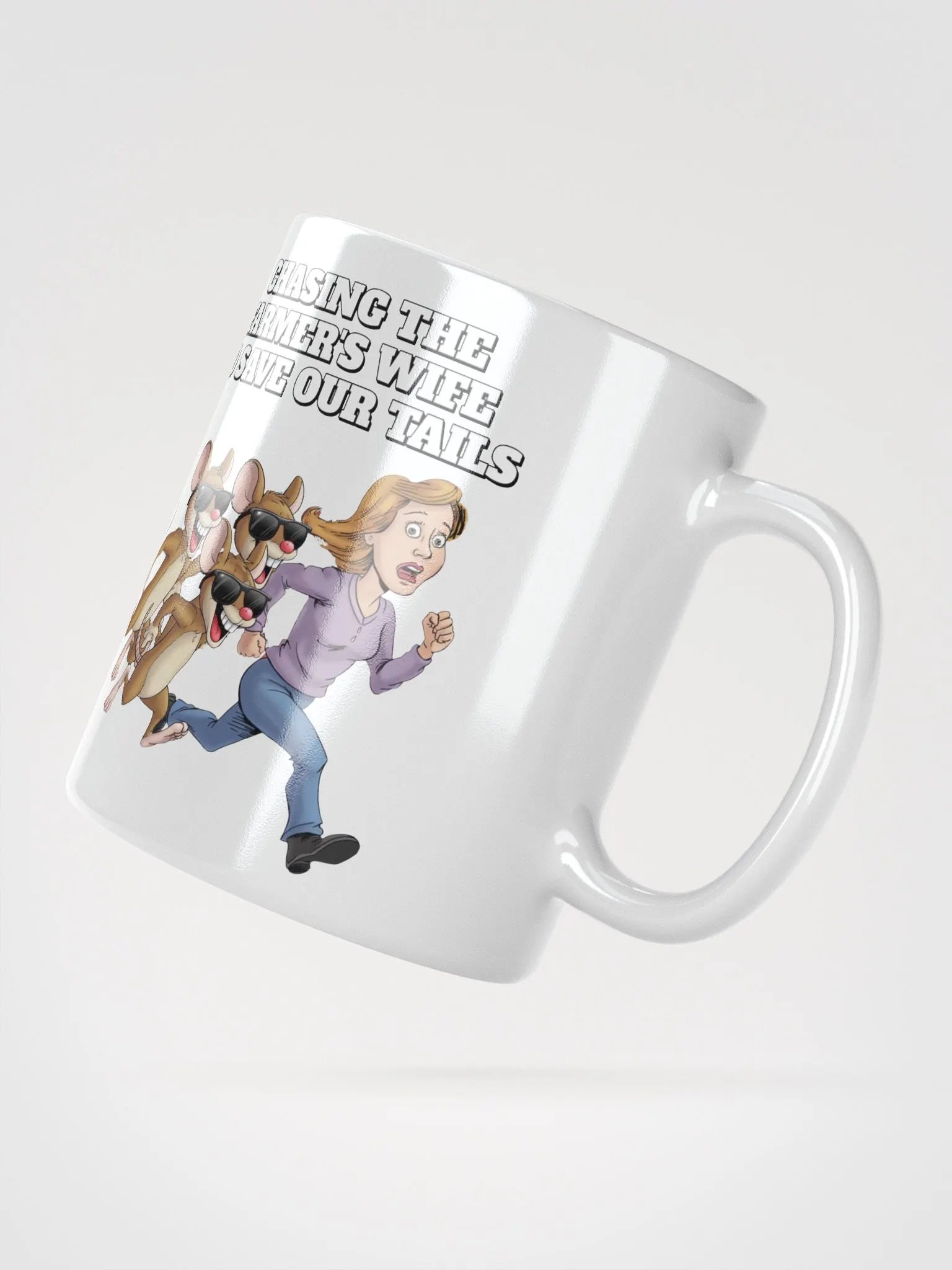 Chasing The Farmer's Wife - Three Blind Mice - Parody White Mug product image (14)