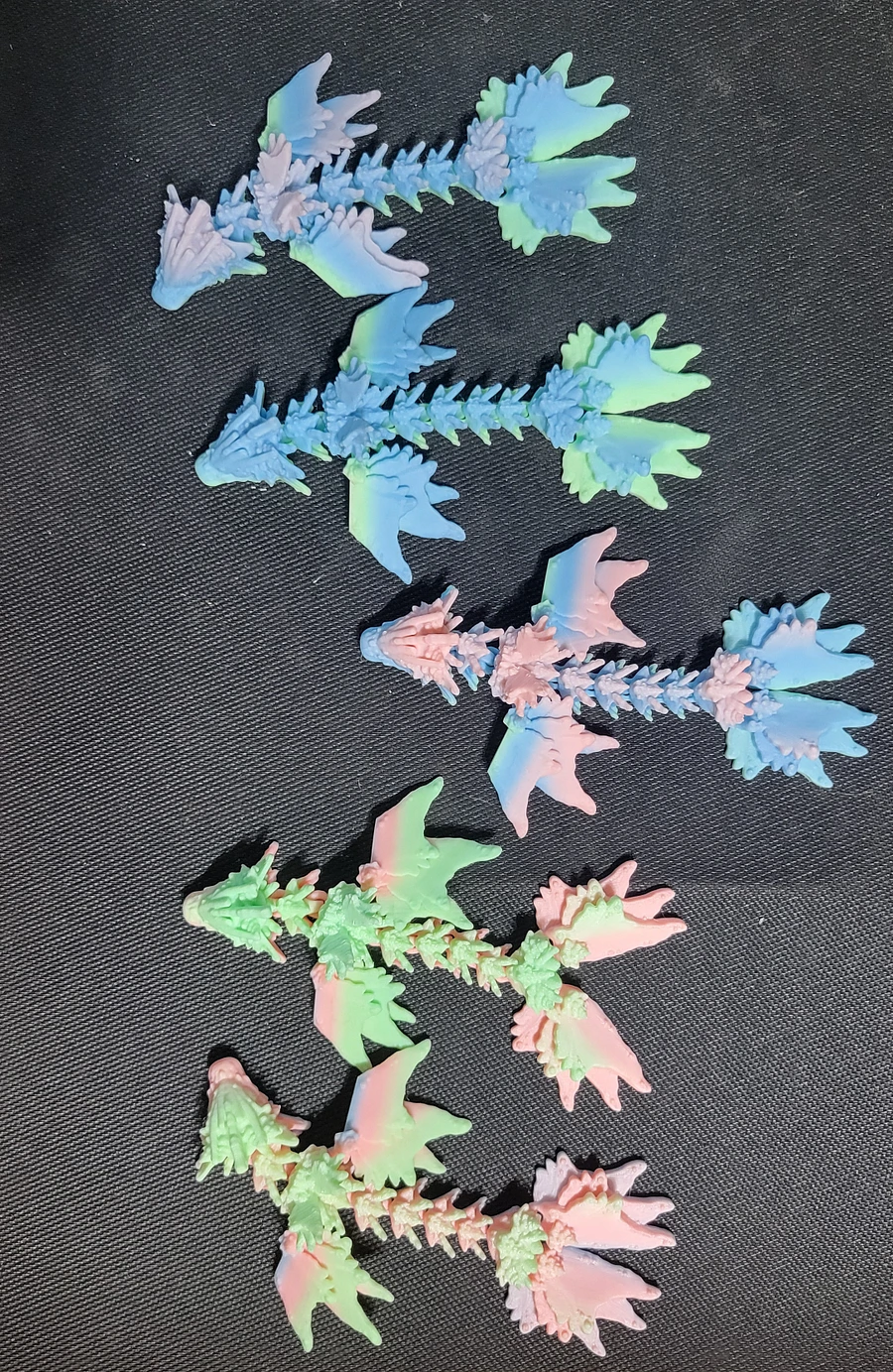 Articulated Ocean Serpent Tadling (Pastel Green, Pink, Blue) product image (4)