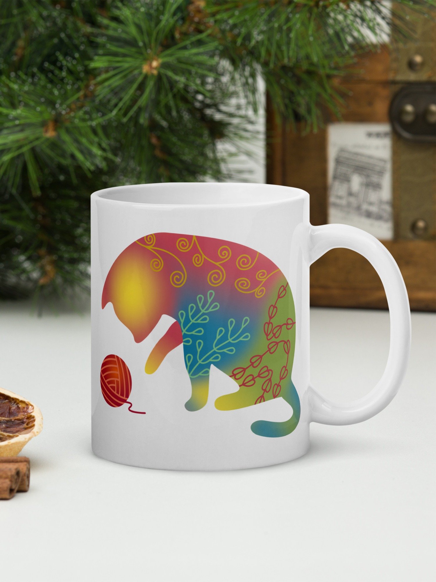 Cat with Yarn 11 oz Mug product image (1)