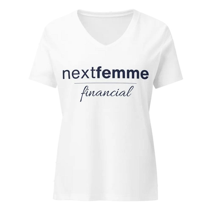 Relaxed V-Neck Tee with Navy Logotype product image (1)