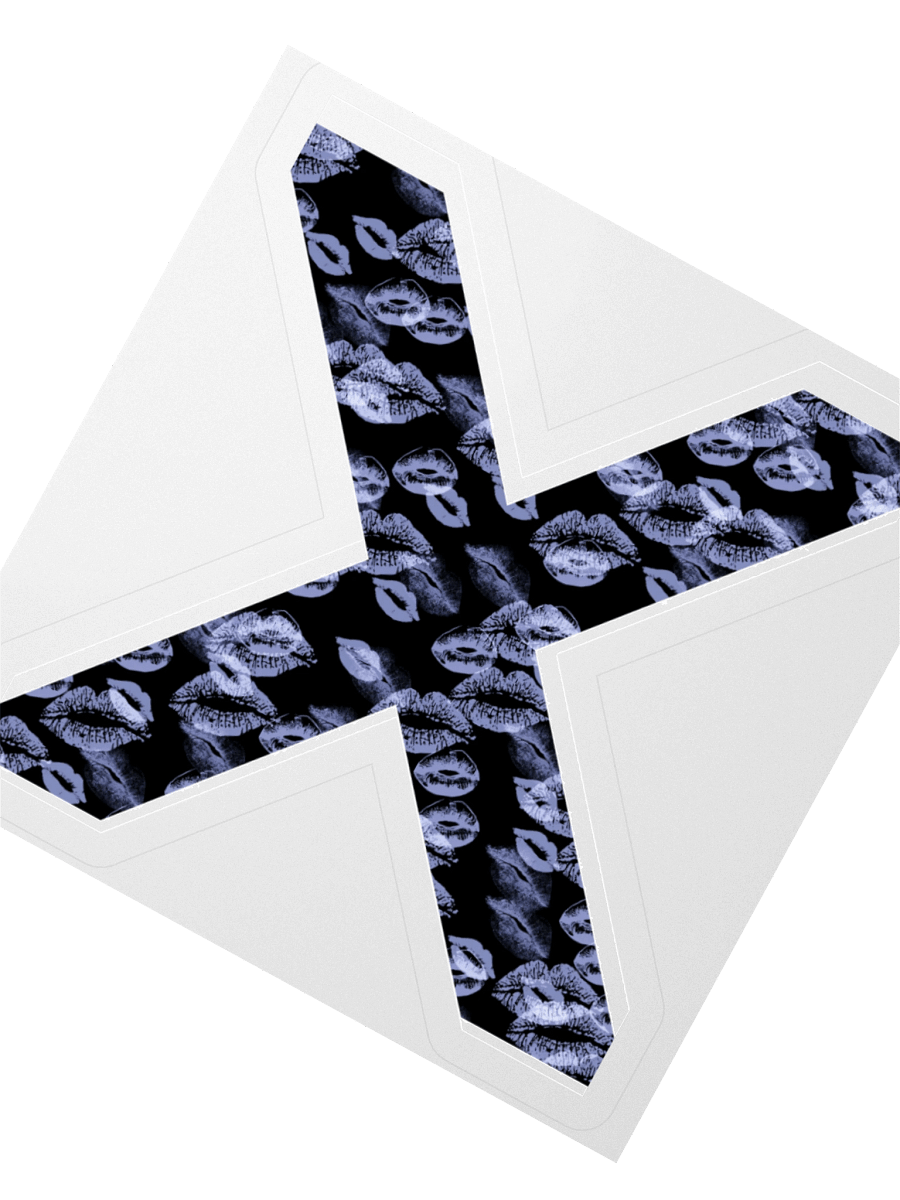 Black X Light Blue Lipstick Kisses | Kiss-cut Sticker product image (2)