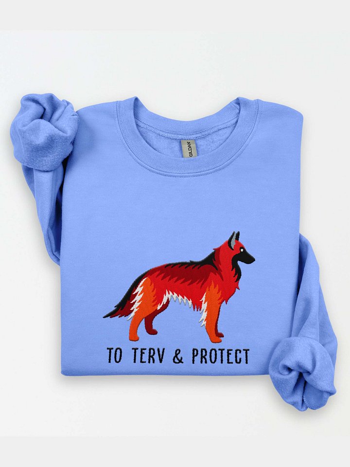 To Terv & Protect Sweatshirt (Embroidered) of a Belgian Tervuren(Red) product image (1)