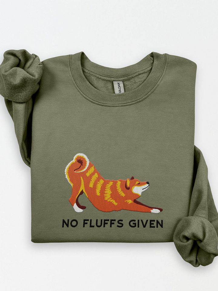No Fluffs Given Sweatshirt (Embroidered) of a Shiba Inu product image (1)