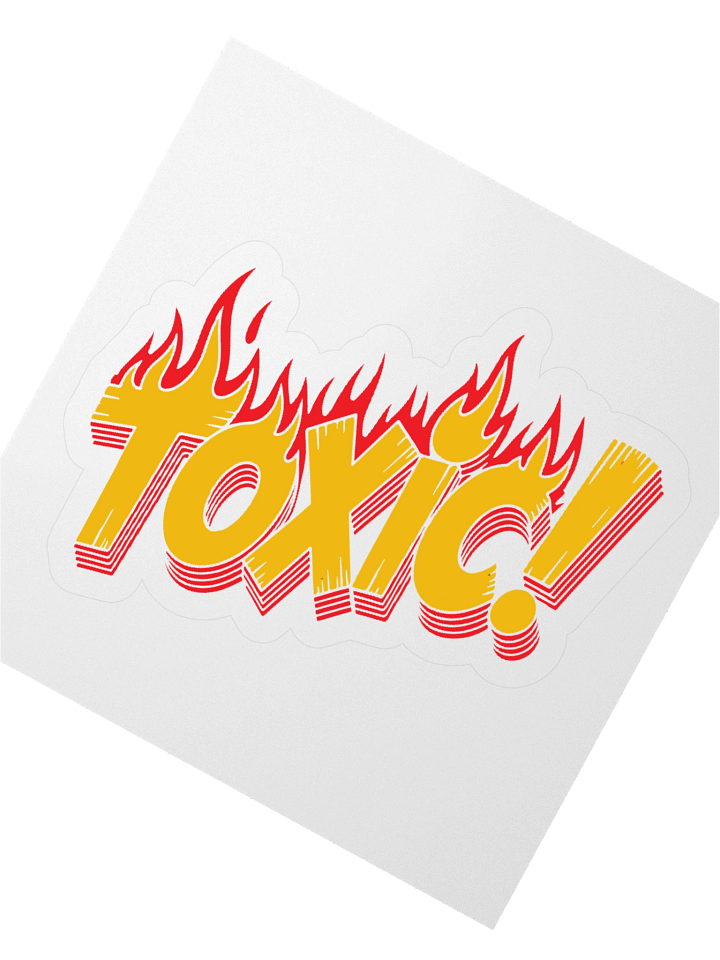 Fiery 'TOXIC!' Kiss Cut Stickers product image (5)