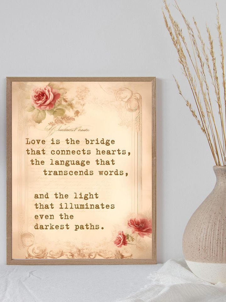 Elegant Love is the Bridge Inspirational Poster product image (1)