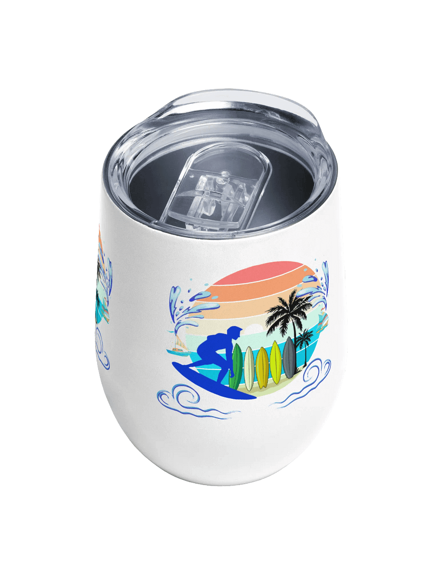 Sunset Surfer Wine Tumbler gift for surfer friends sons dads colleagues product image (4)