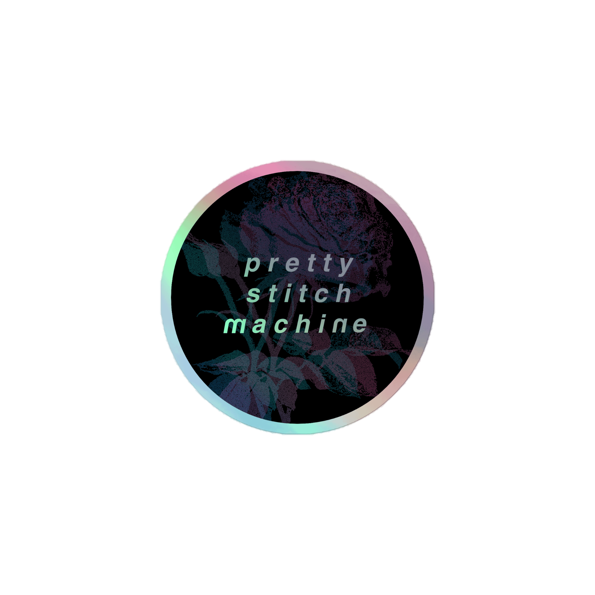 Holographic prettystitchmachine Logo Sticker product image (1)