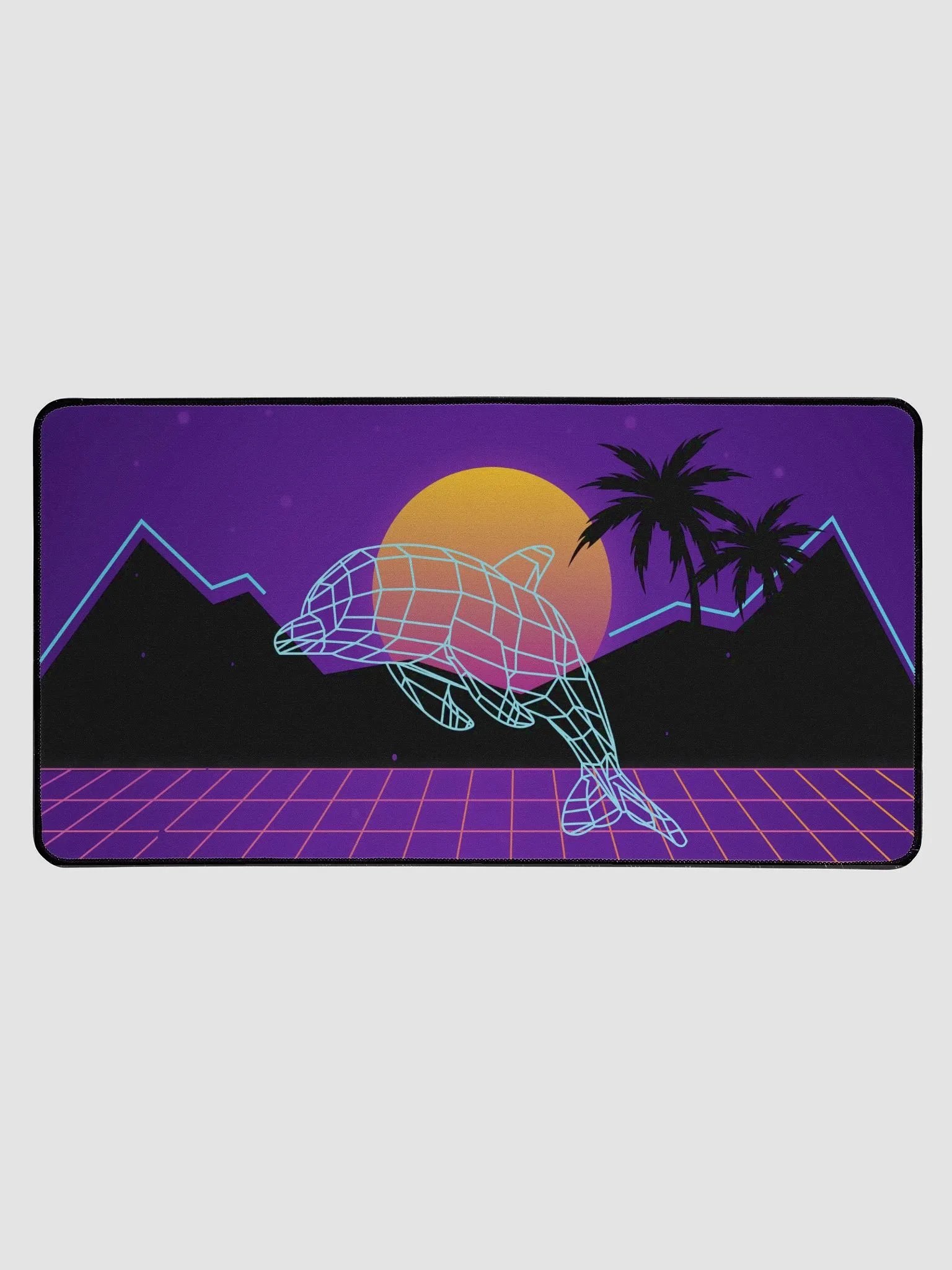 Vaporwave Dolphin Mousepad 15.5" x 31.5 product image (2)