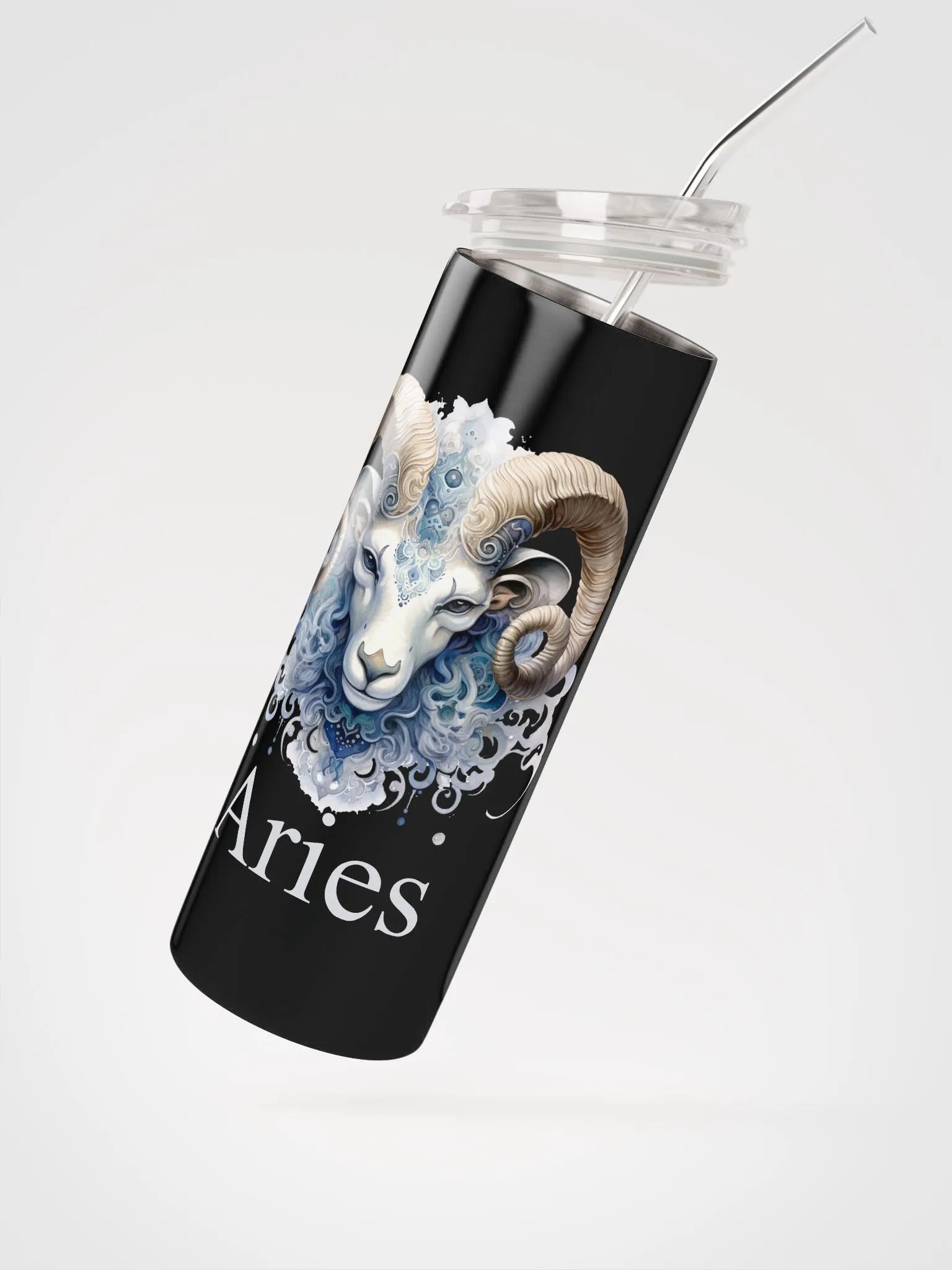 Astrology Delight: Aries Illustrated Zodiac Stainless Steel Tumbler - Reusable, Stylish, and Eco-Friendly! ♈ product image (2)