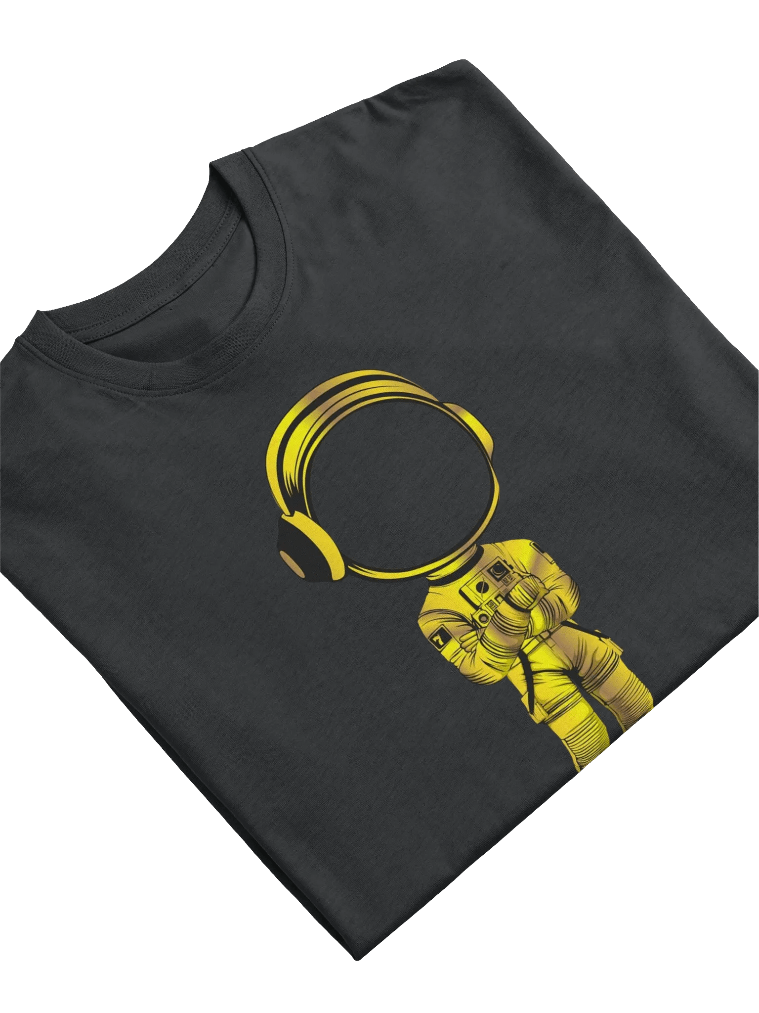 GOLD ASTRONAUT WITH TRANPARENT VISOR & LIFESTYLE LOGO ON BACK TEE SHIRT product image (5)