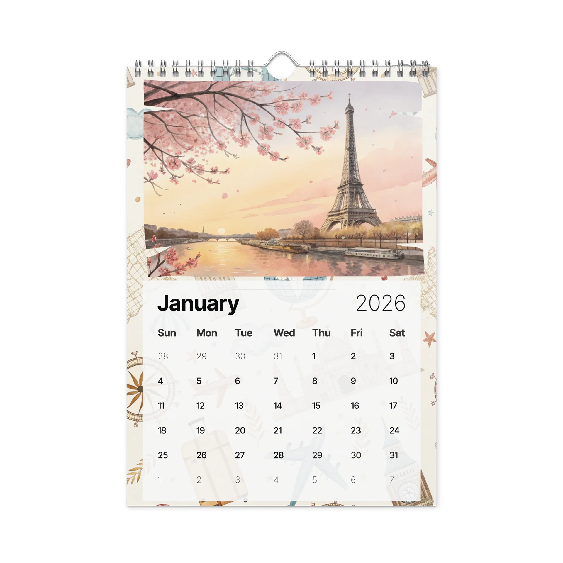 Around the World in Twelve Capitals – 2026 Art & Travel Wall Calendar product image (6)