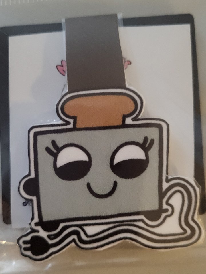 Cute Cartoon Toaster Character Magnetic Laminated Bookmark for Foodies product image (1)