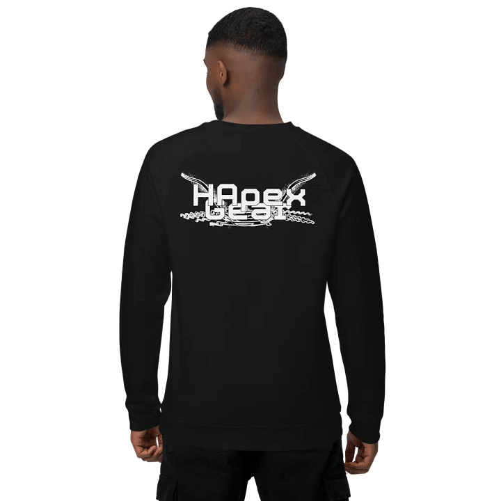 Unisex Organic Raglan Sweatshirt - White HApex Gear Black Logo product image (1)