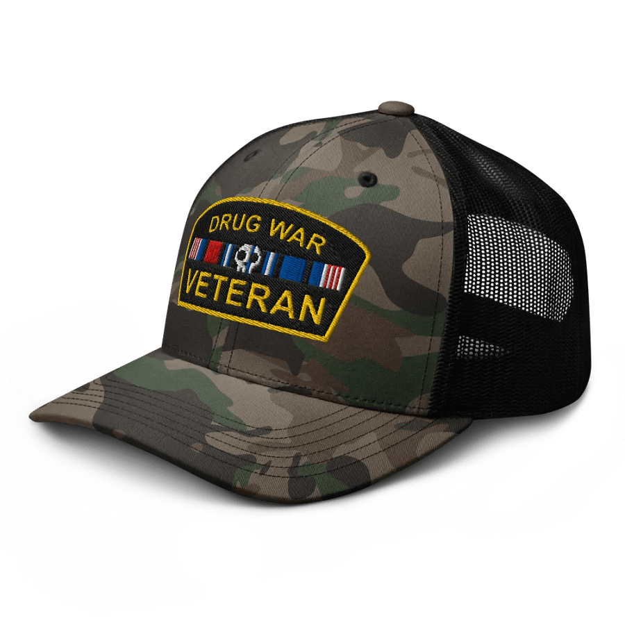 Drug War Veteran Camo Trucker Hat product image (6)