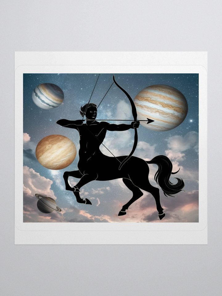 Exclusive Sagittarius Zodiac Sticker: Centaur Archer in Cosmic Sky - Perfect for Astrology Lovers and Gift-Giving! product image (1)