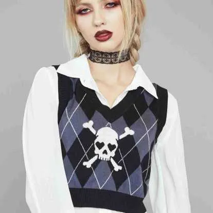 Womens woven skull sweater product image (1)