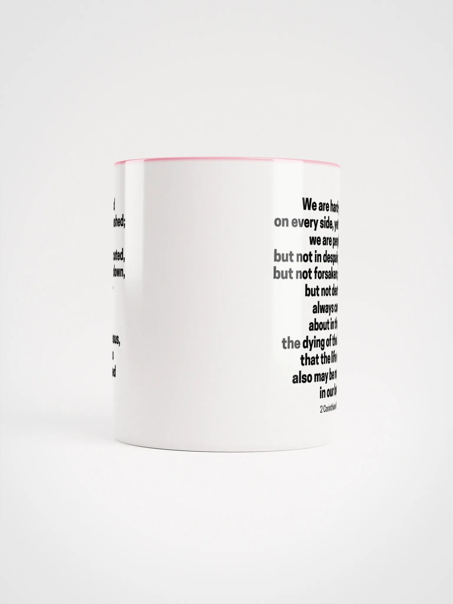 We Are Hard-Pressed On Every Side, Yet Not Crushed 2 Corinthians 4:8-10 Two-Tone Mug 11/15oz product image (5)