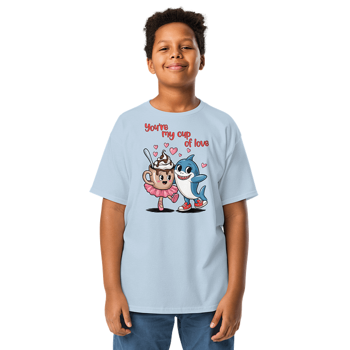 Tralalero Tralala and Cappuccina Ballerina – Cute Cartoon Couple Kid Tee product image (2)