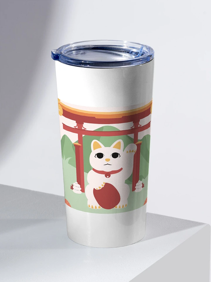 Illustrated Japanese Maneki Lucky Cat Acrylic Tumbler product image (2)