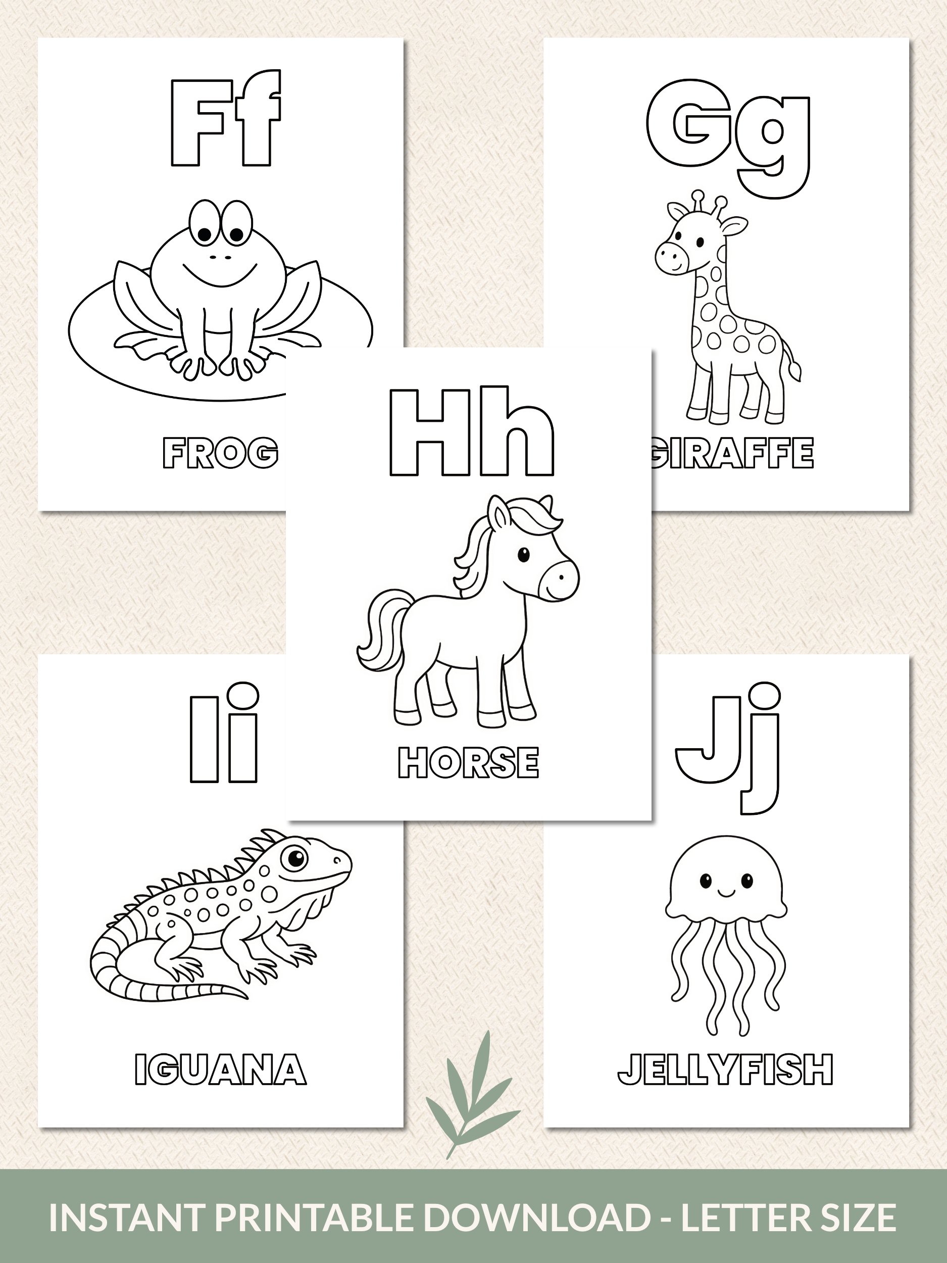 Printable Animal Alphabet Coloring Pages – 26 Fun & Easy Designs For Kids product image (3)