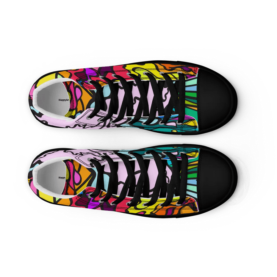 Fluidity in Color Men's High Top Canvas Shoes - Wave at Sunset product image (9)