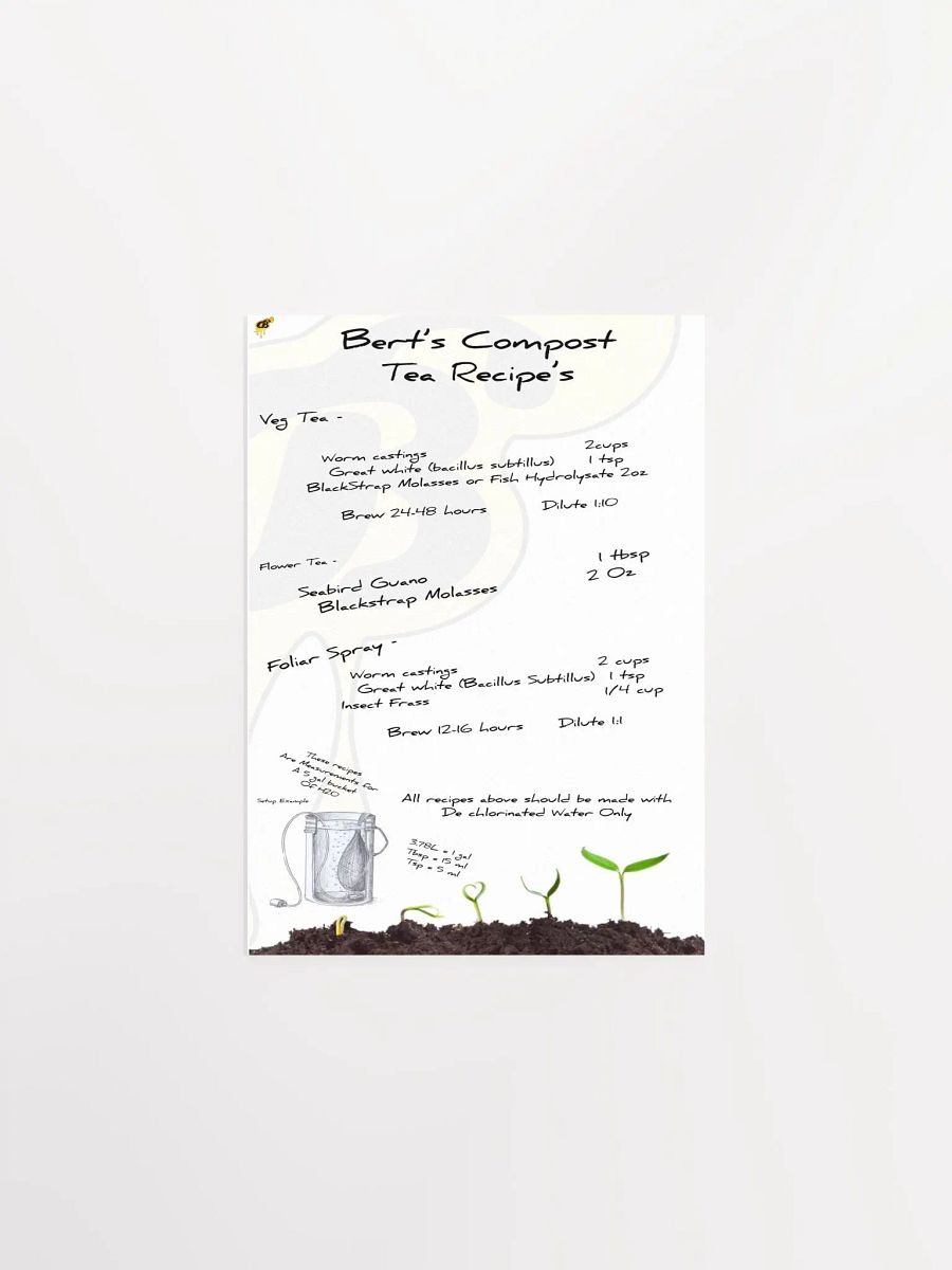Bert's Compost Tea Recipes Card product image (1)