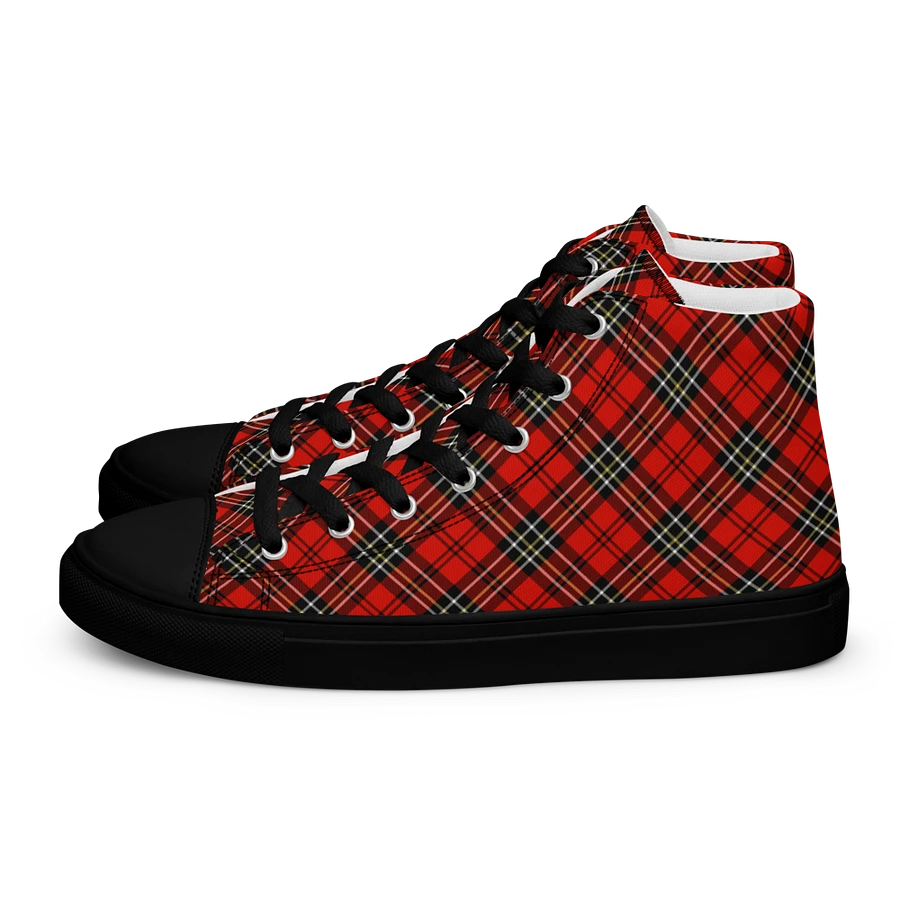 Red Vintage Plaid Men's High Top Shoes product image (4)