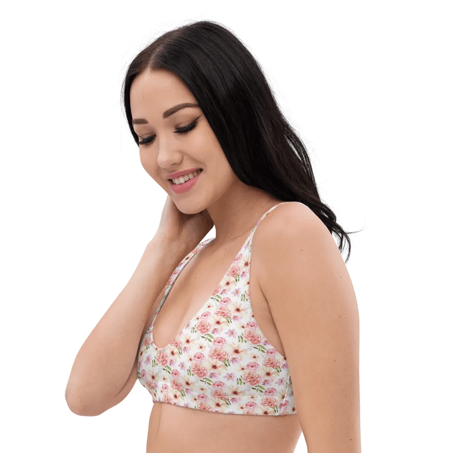 Watercolour Floral Pattern Padded Bikini Top - V7 product image (1)