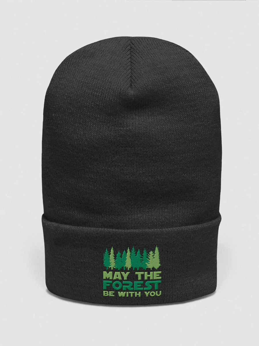 May the FOREST Be With You Cuffed Embroidered Beanie 12" Tall Winter Pines Hat product image (5)