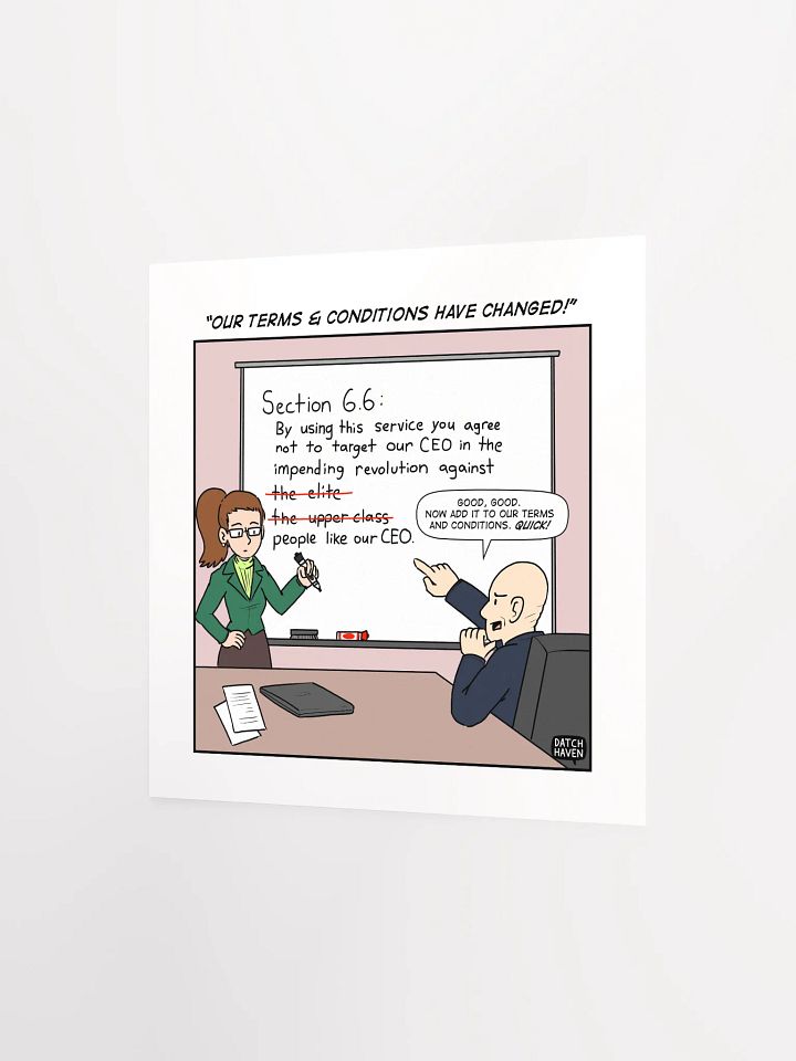 "Our terms & conditions have changed!" poster (10″×10″) product image (2)