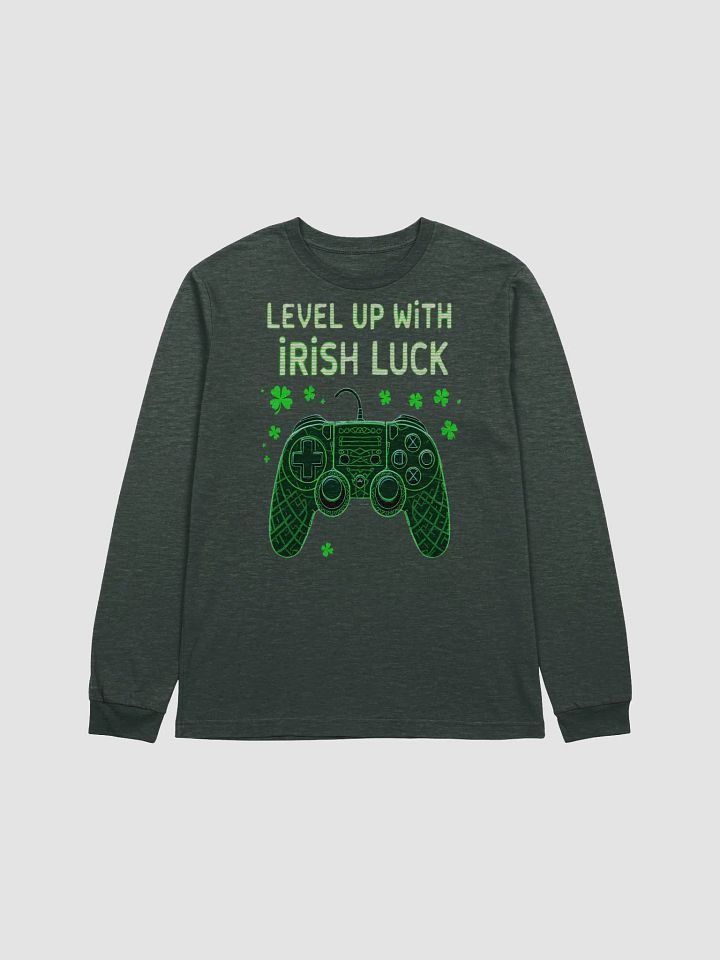 Level Up with Irish Luck | St. Patrick’s Day Gaming Long Sleeve T-Shirt for Gamers product image (1)