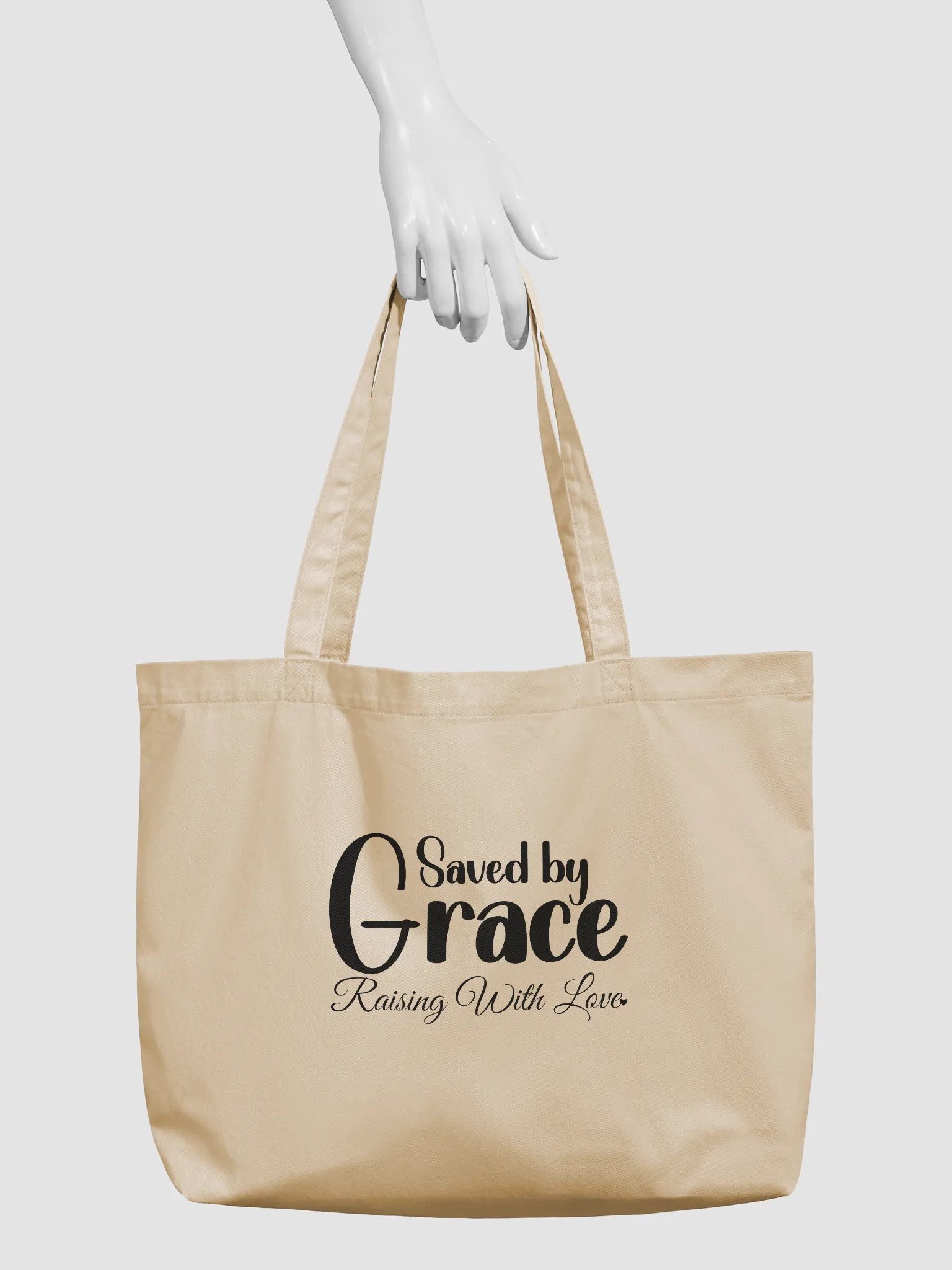 Saved By Grace, Raising With Love Eco Tote Bag product image (4)
