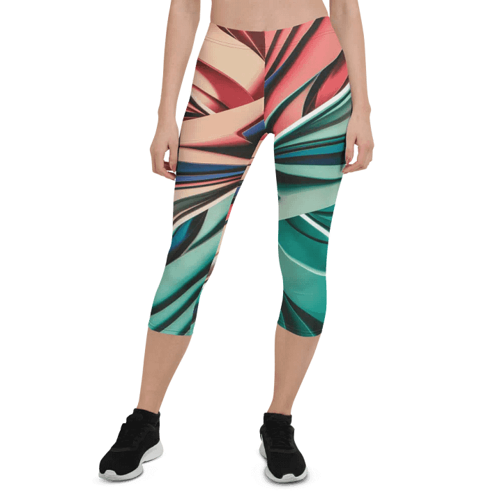 TDS Music Women's Capri Leggings with Abstract Geometric Print (XS-XL) product image (1)