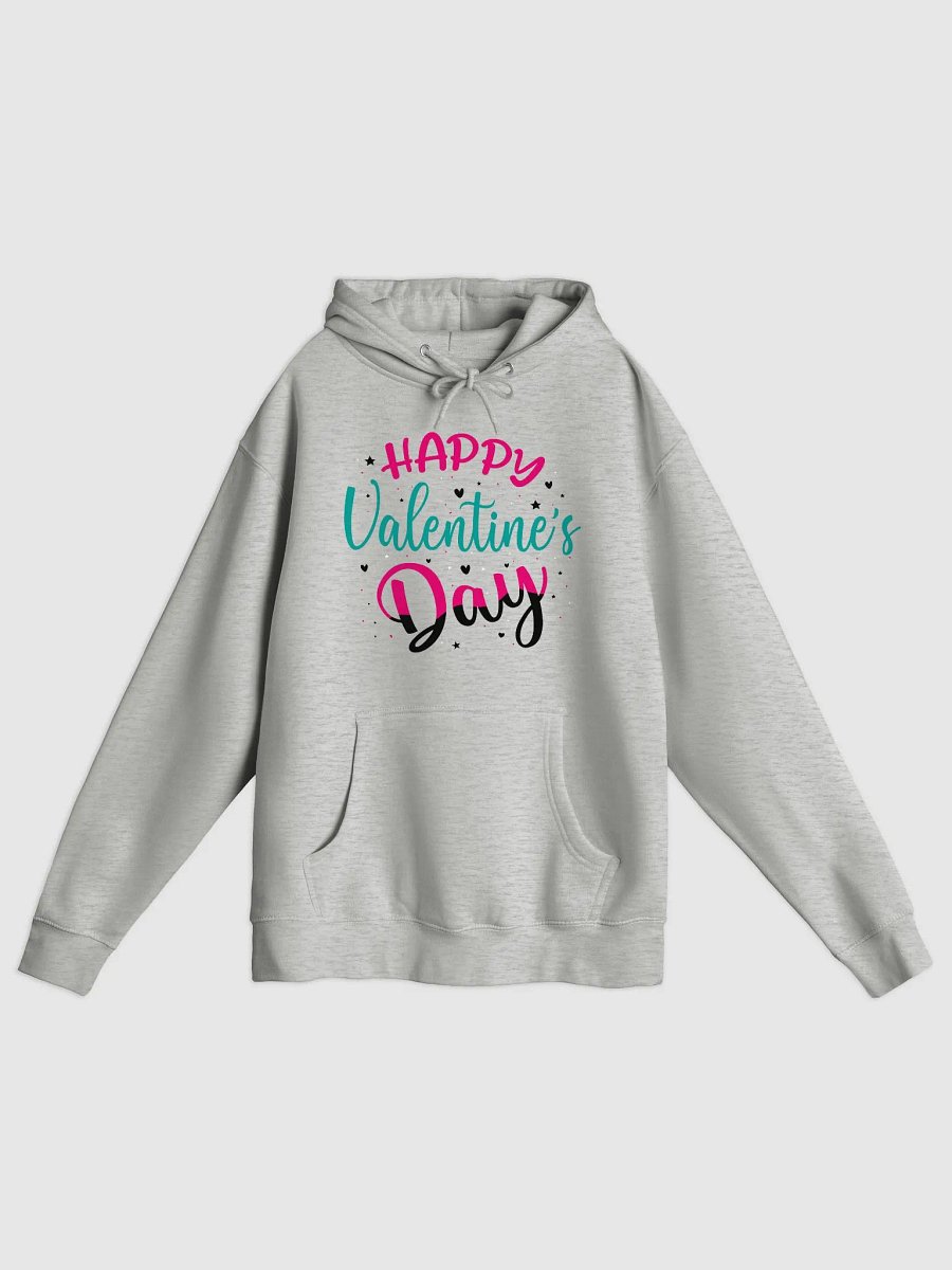 Happy Valentine's Day Pullover Hoodie (Front Only, Black Text) product image (3)