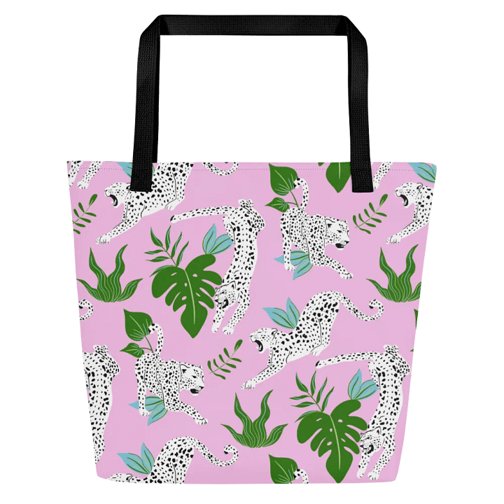 Tropical Leopard Print Large Tote Bag product image (1)