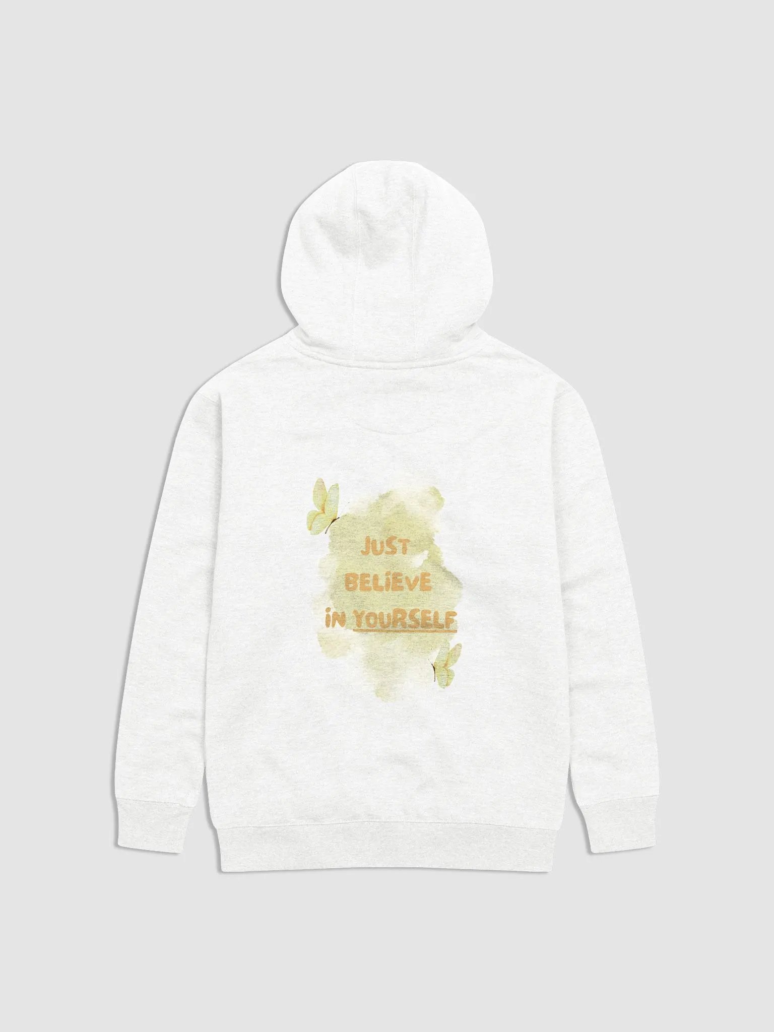 Motivational Just Believe In Yourself Soft Hoodie Yellow Watercolor Butterflies Pretty Nature product image (16)