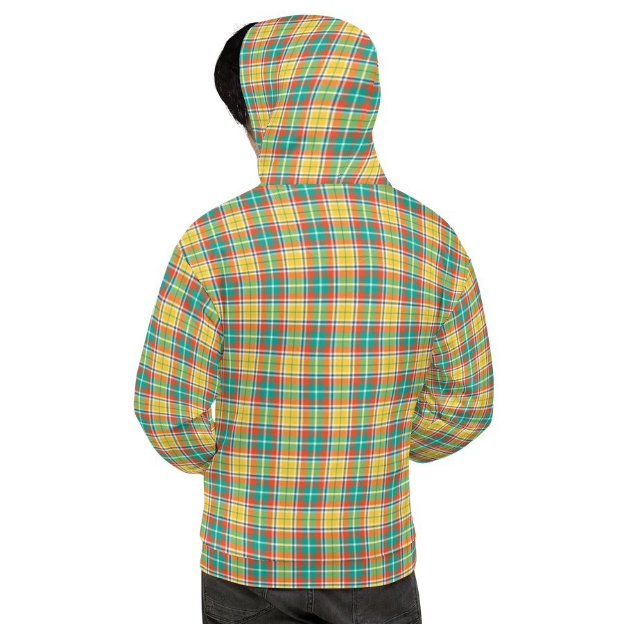 Yellow and Seafoam Green Plaid Hoodie product image (9)