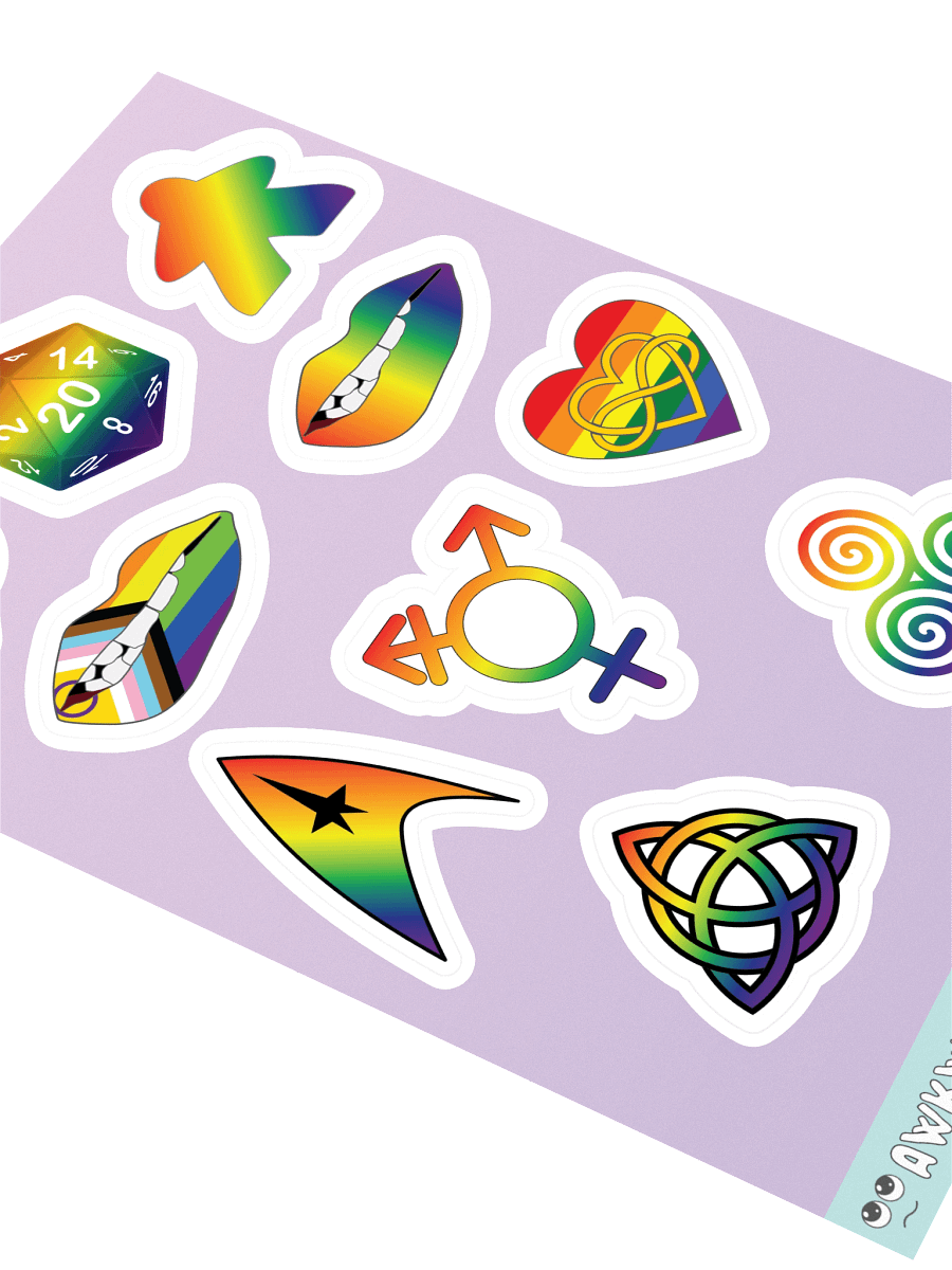 Rainbow Pride Mixed Designs Sticker Sheet product image (2)