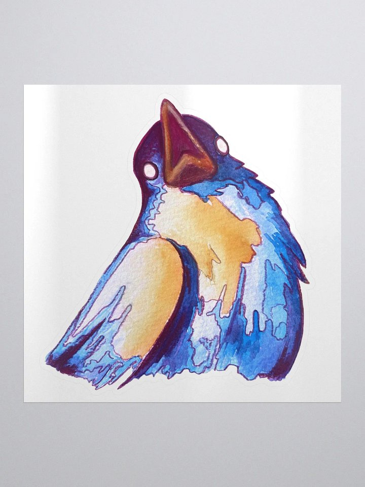 Screaming Silly Birb Kiss-Cut Sticker product image (1)