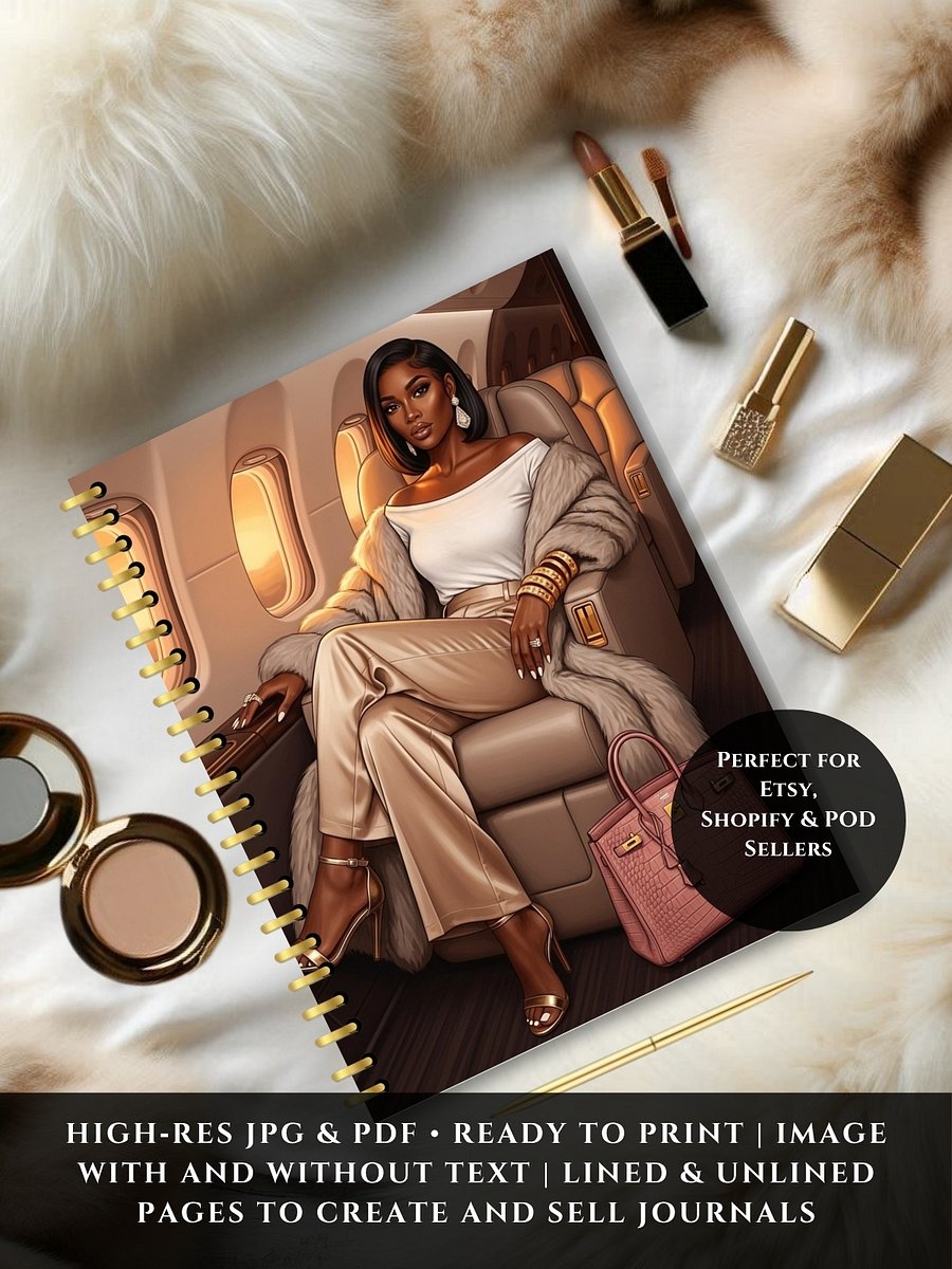 Healing Is My Hustle Luxe Journal Covers – 8.5x11 JPG & PDF – Lined & Unlined Pages – Commercial Use product image (4)