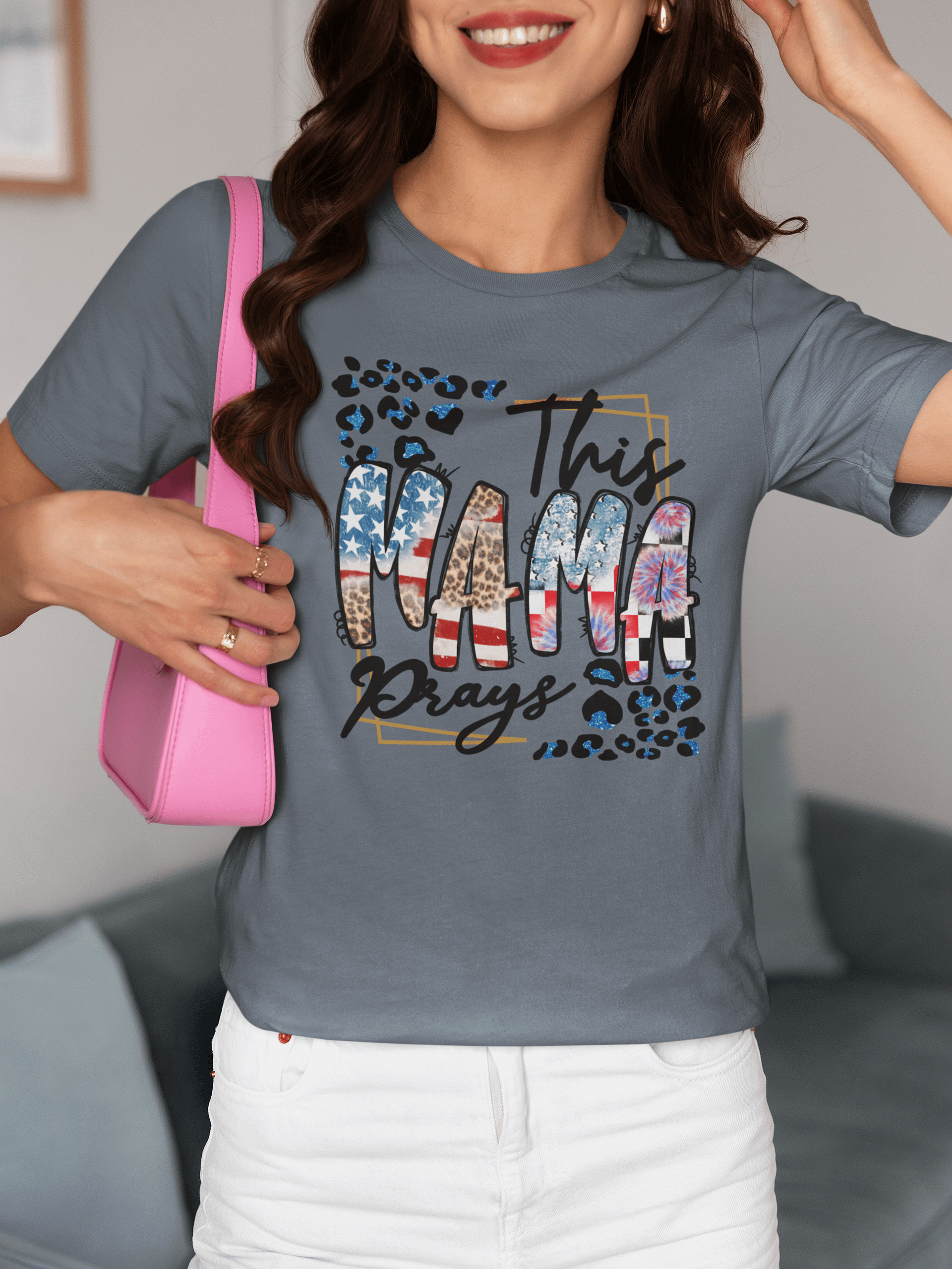 Patriotic Bella Canvas T-Shirt This Mama Prays product image (1)