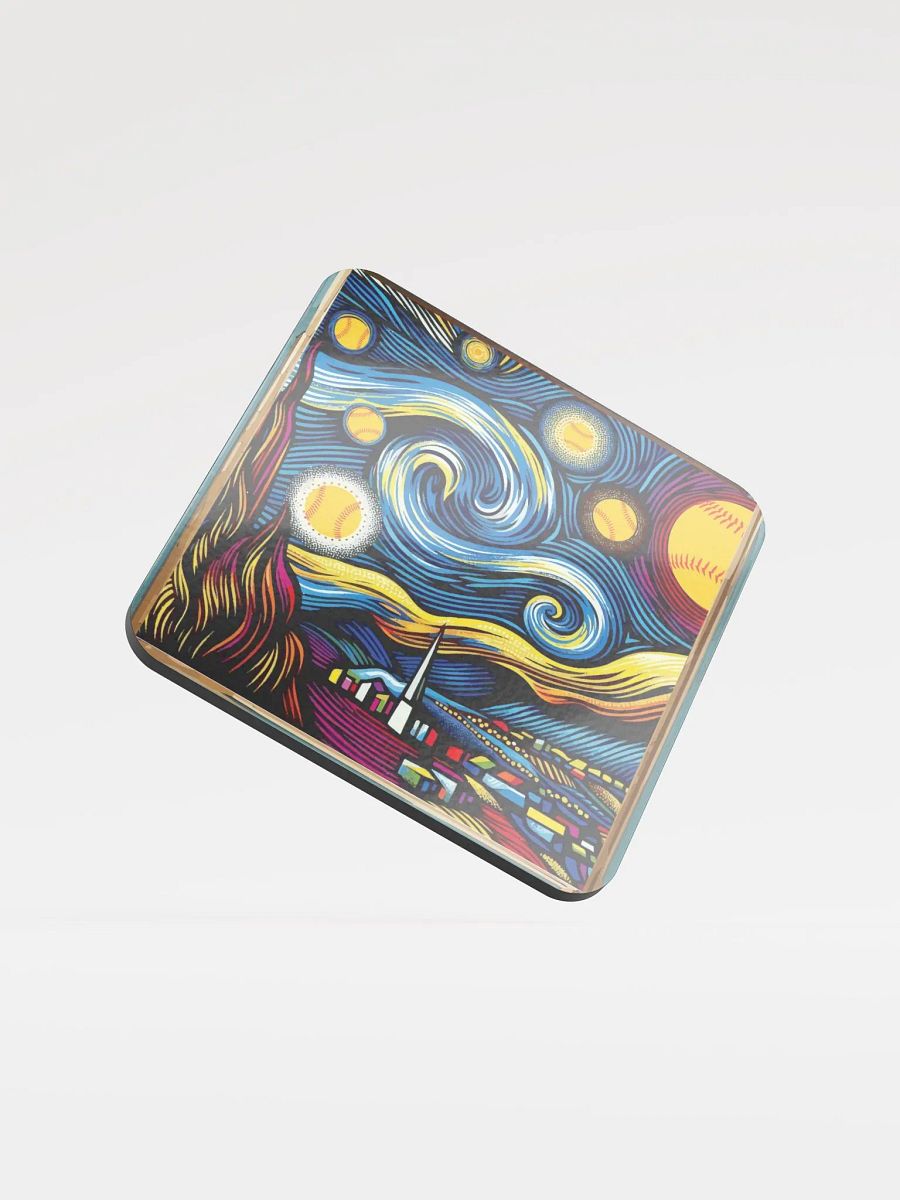 A Softball Starry Night Van Gogh Coaster Set product image (1)