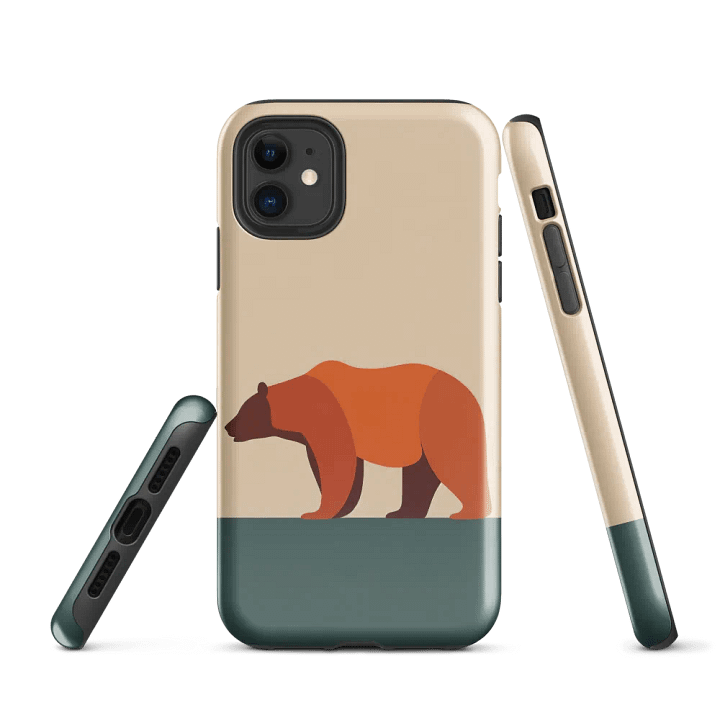 Vector Bear on Grass Tough Case for iPhone product image (1)