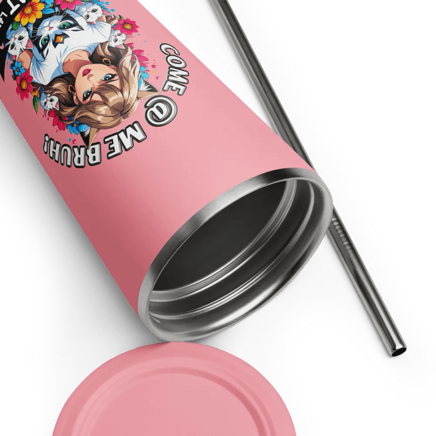 Childless Cat Lady 20 oz Tumbler Cup - Pink - Insulated Tumbler with a Straw product image (9)
