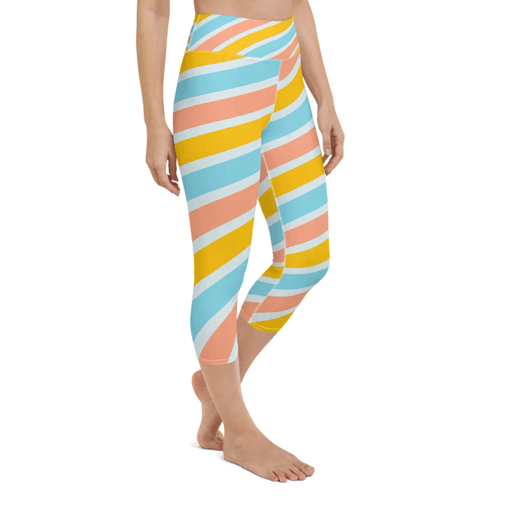 Cheerful Sorbet Stripes All-Over Print Capri Leggings product image (2)