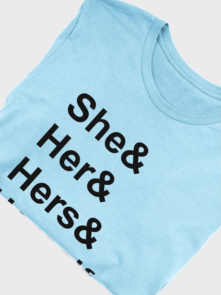 she/her (black) t-shirt product image (5)