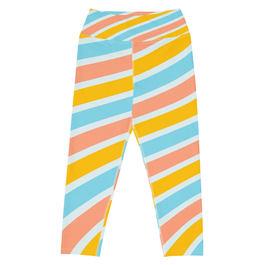 Cheerful Sorbet Stripes All-Over Print Capri Leggings product image (8)