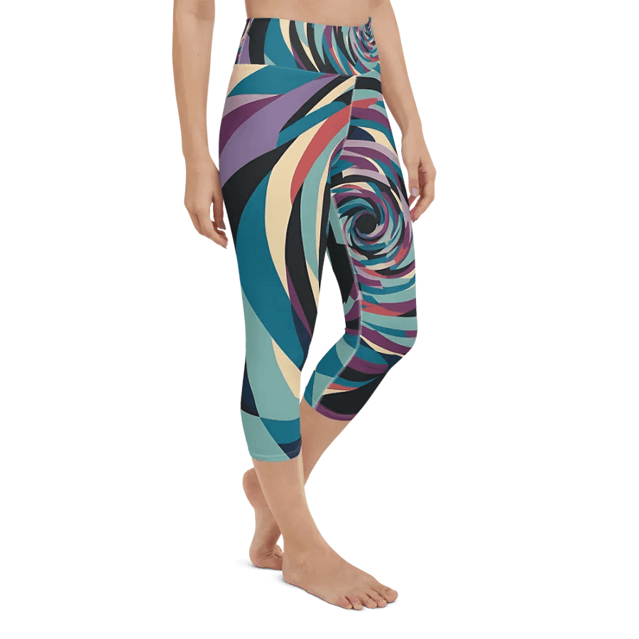 Abstract Lithographic Pattern Design Yoga Capri Legging - V5 product image (3)