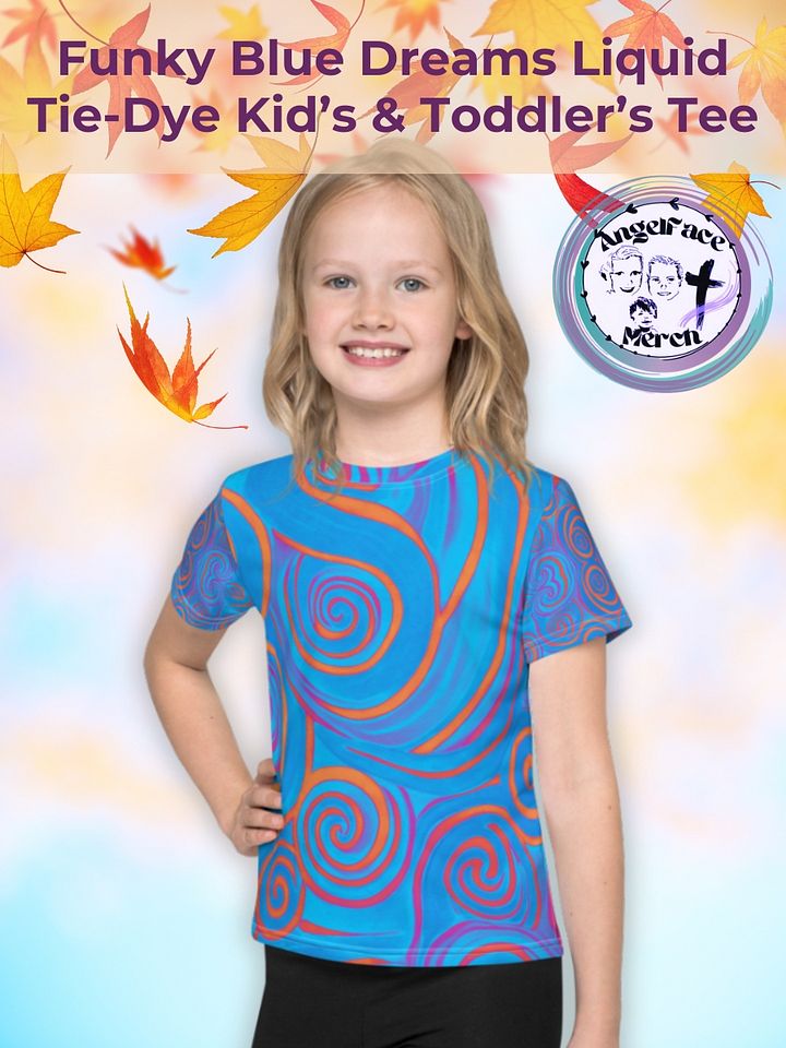 Funky Blue Dreams Liquid Tie-Dye Kid's and Toddler's Crew Neck T-shirt product image (1)