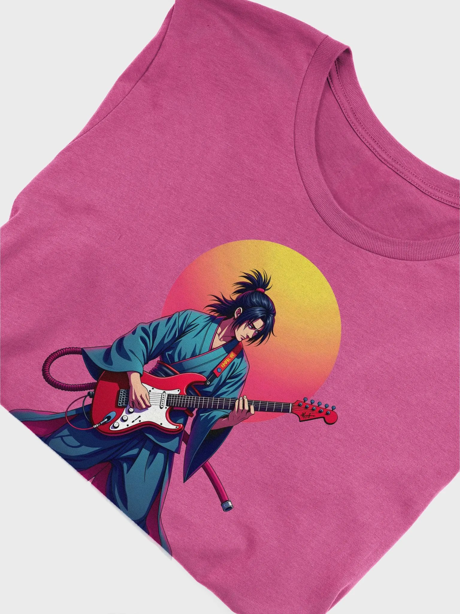 Synthwave Samurai Guitarist Design T-shirt product image (3)